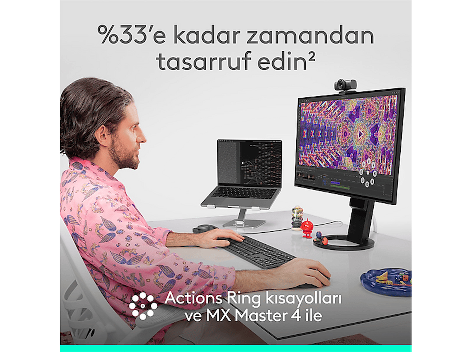 LOGITECH MX Master 4 Kablosuz Mouse Açık Gri – 910-007563