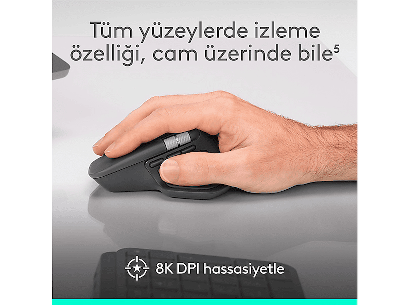 LOGITECH MX Master 4 Kablosuz Mouse Açık Gri – 910-007563