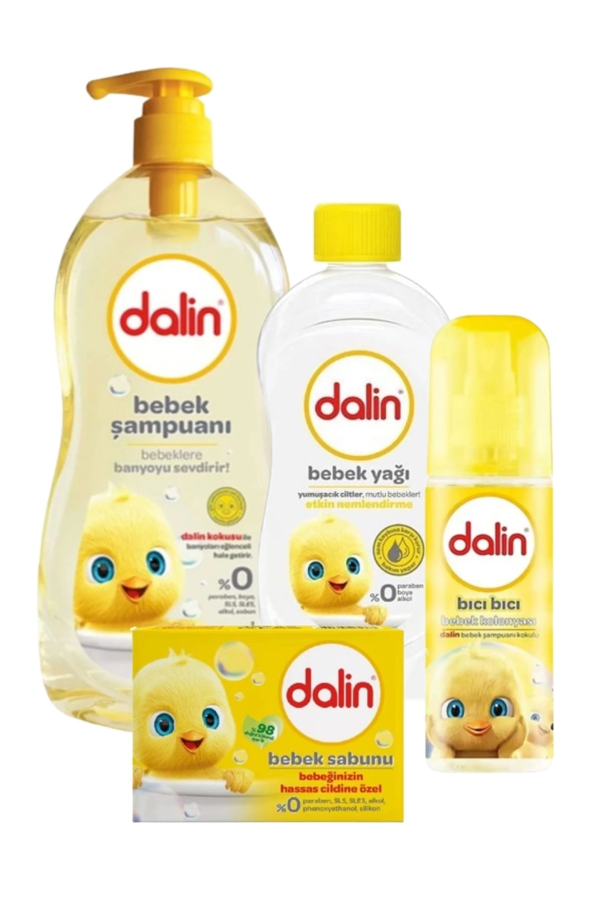 Dalin Yenidoğan Şampuan+Bebek Yağı+Sabun+Kolonya 4 Lü Set