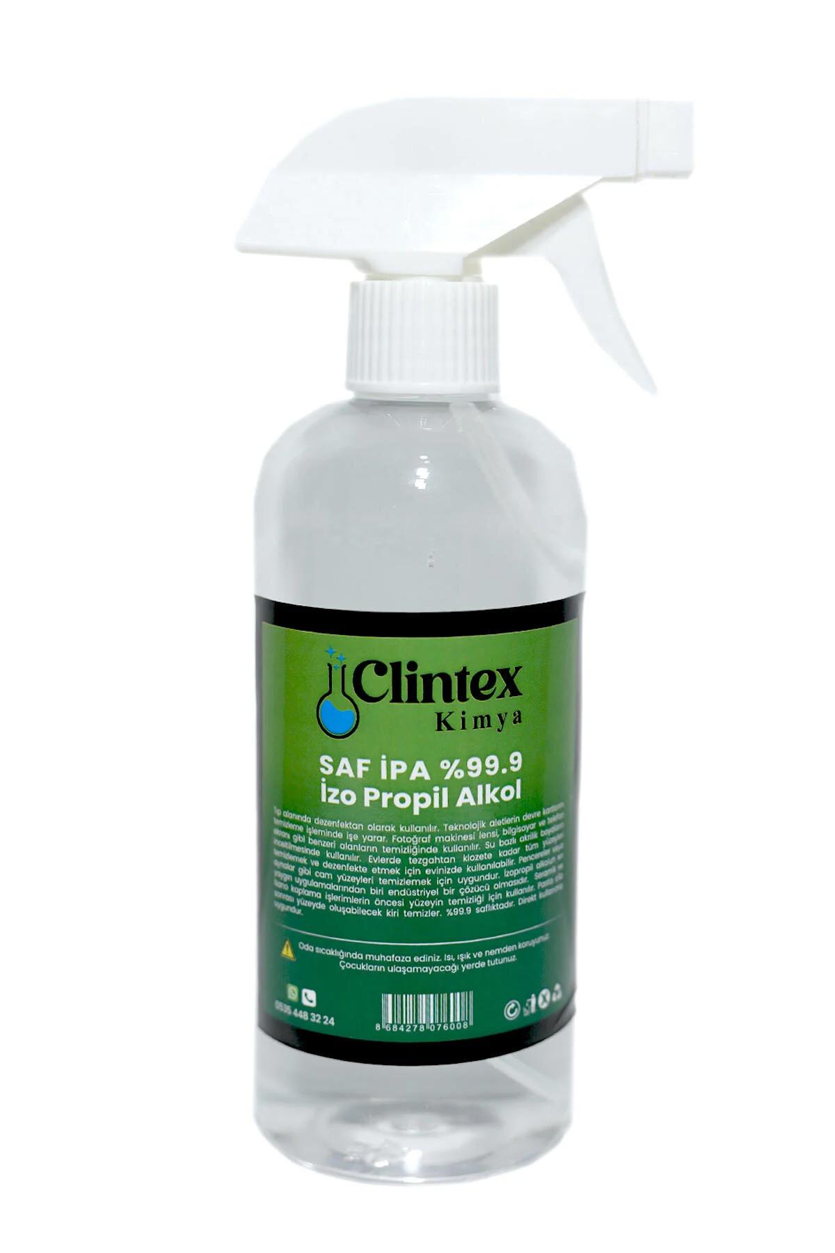 Clintex Kimya Spreyli Saf Ipa %99.9 Izopropil Alkol 500 Ml