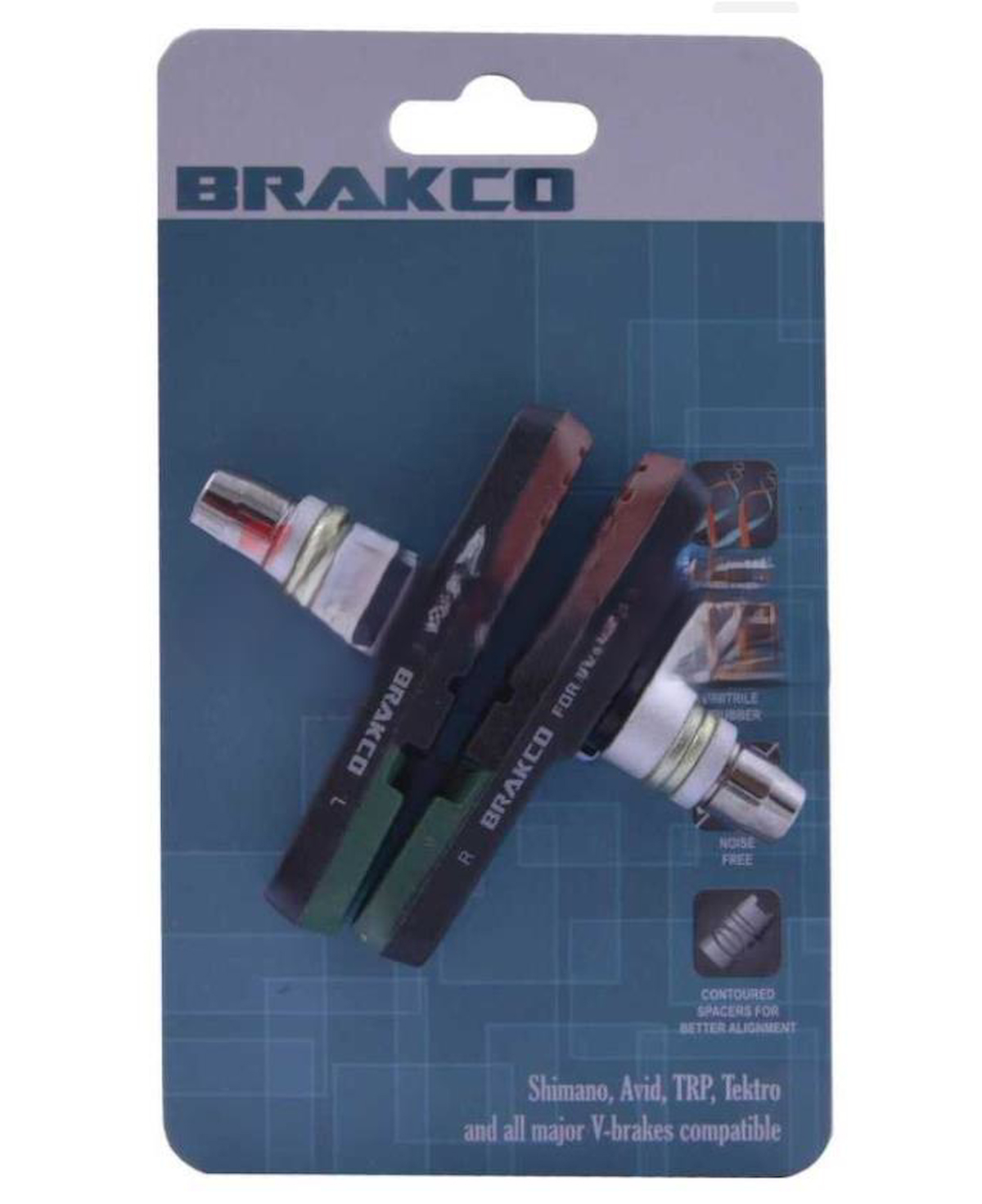 V BRAKE FREN PABUCU - ASİMETRİK - 3 RENKLİ [72 mm] BRAKCO TAIWAN