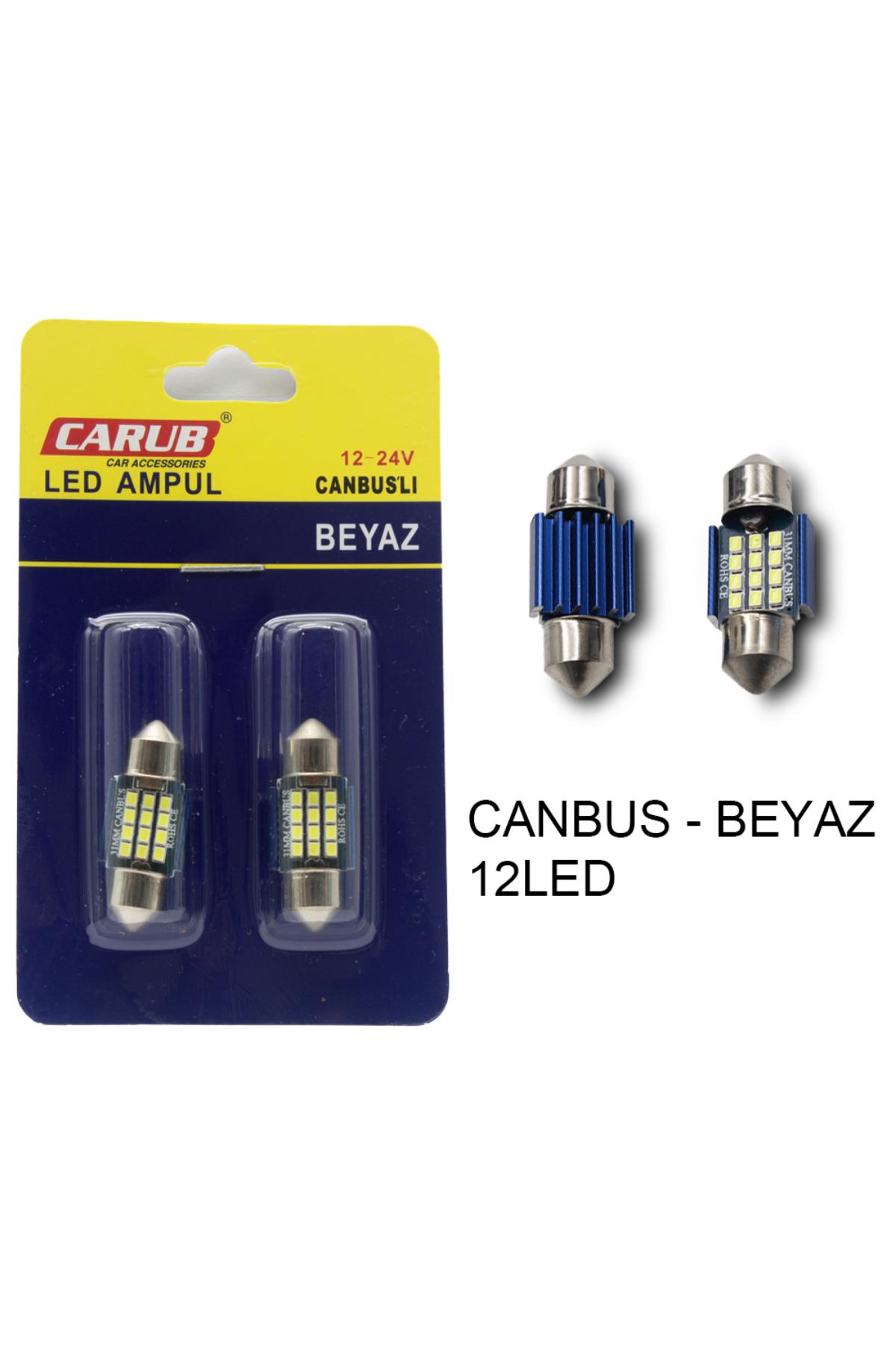 CARUB BR0402244 AMPUL 12V-24V 12 LED 31MM METAL BEYAZ CANBUS SOFiT