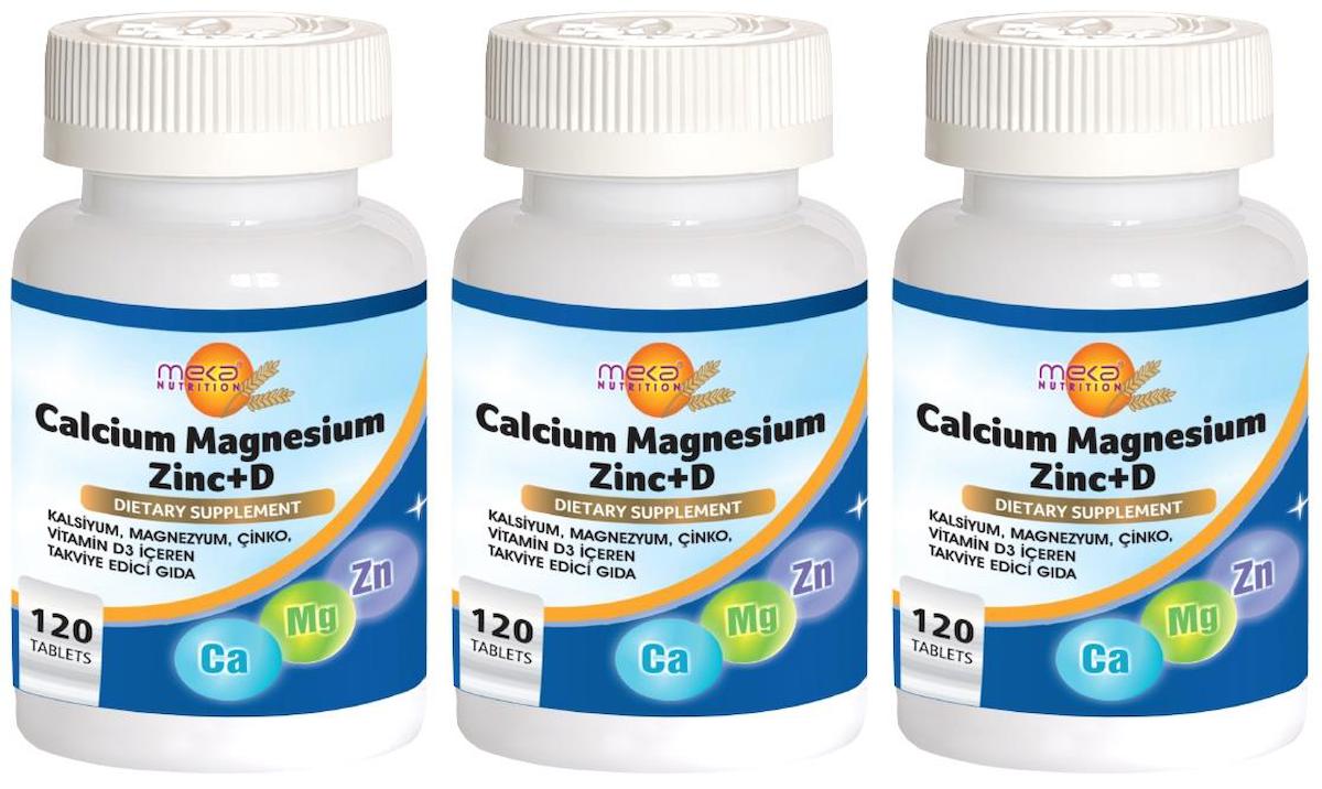 Calcium Magnesium Zinc Vitamin D Vitamini 3x120 Tablet Kalsiyum Magnezyum Çinko