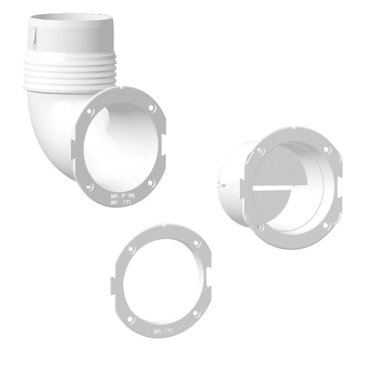 Ventilator Connector, Straight, Ø76mm, White