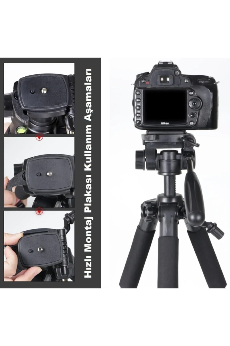 Q111 Profesyonel Alüminyum Tripod 5 Kg Taşıma Kapasiteli
