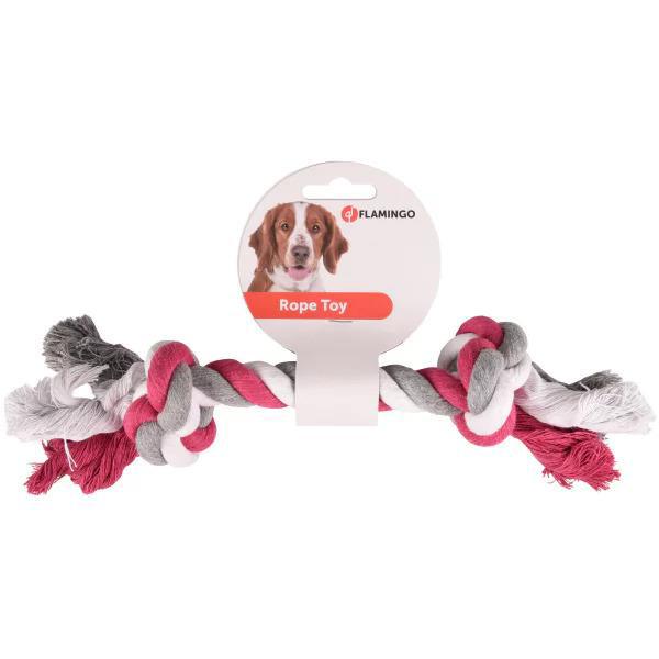 Flamingo 2 Düğüm Pamuk Diş İpi Köpek Oyuncağı 35 cm Large