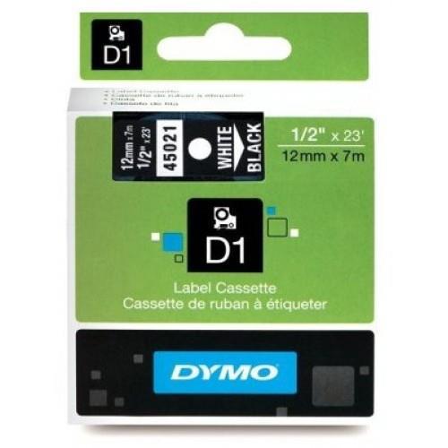 Dymo D1 Şerit Standart 12 MMx7 MT Siyah Üzerine Beyaz 45021