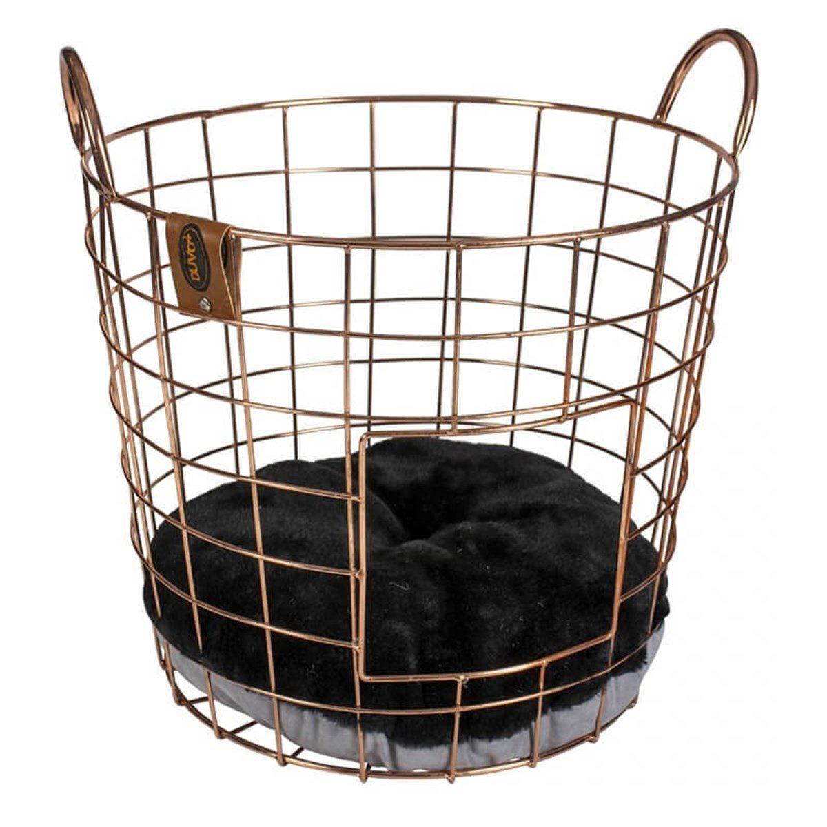 Duvo+ Caramel Round Basket Metal Kedi Sepeti