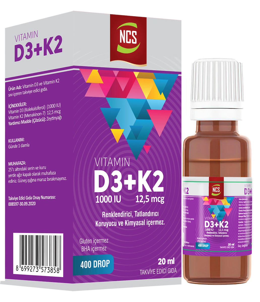  Vitamin D3  1000 Iu K2 12.5 Mcg 20 ML