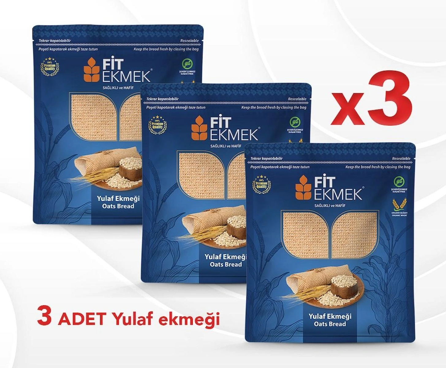 fit 3'lü Yulaf lavaş ekmeği