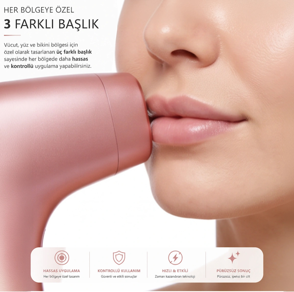 Robx A05 Ipl 3 Milyon Atım Akıllı Cilt Tanıma Ultra Seri Atım 3 Başlık Bay&Kadın Cihazı