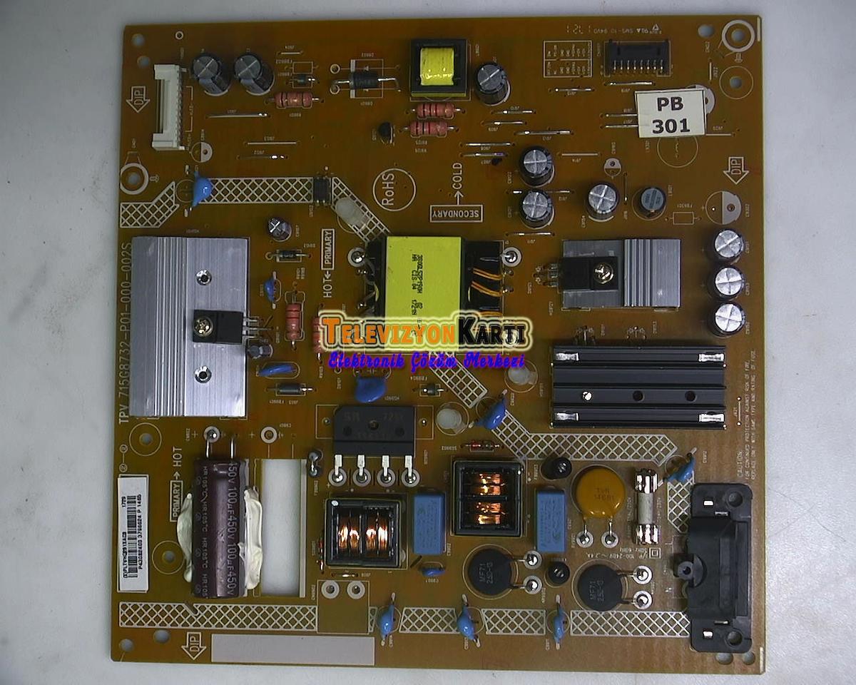 715G8732-P01-000-002S, PLTVHQ281XAC8, Philips 43PFS4132/12, Power Board, Besleme, TPT430H3-FHBN10.K