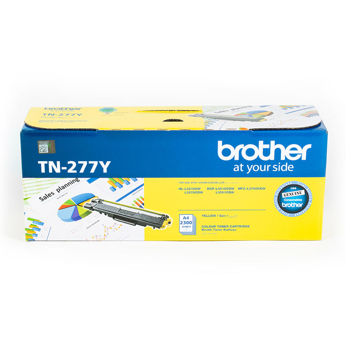 Brother TN-277Y 2300 Sayfa Kapasiteli Sarı Toner