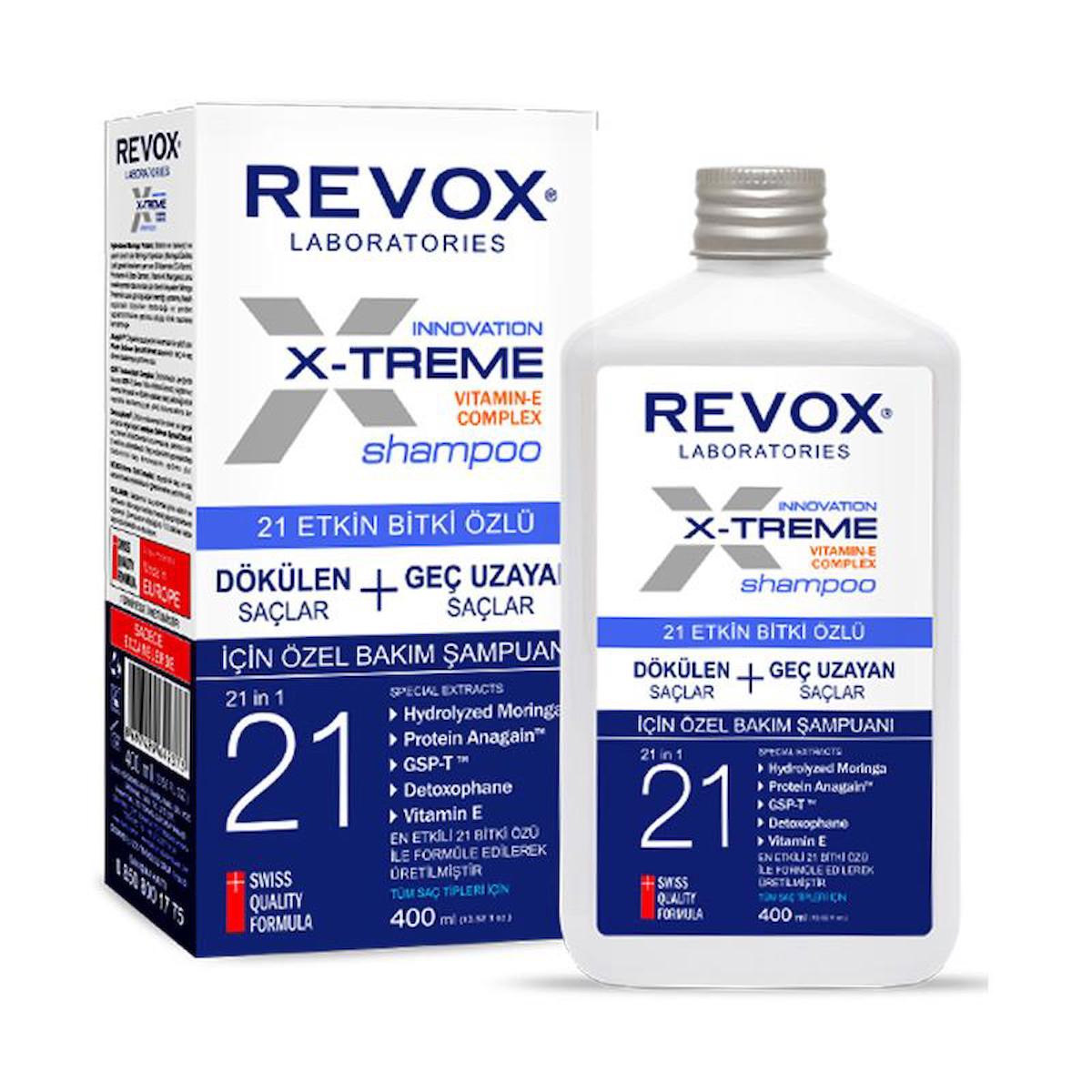 Revox X-Treme Dökülen Saçlar İçin 21 Etkin Bitki Özlü Şampuan 400 ml