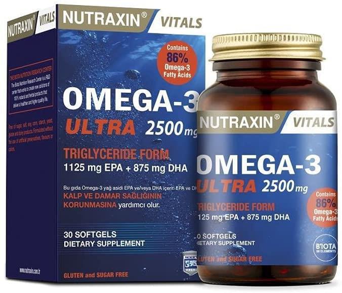 NUTRAXIN OMEGA-3 ULTRA 2500 MG 30 SOFTGELS 1 Paket(1 x 30 Kapseln)