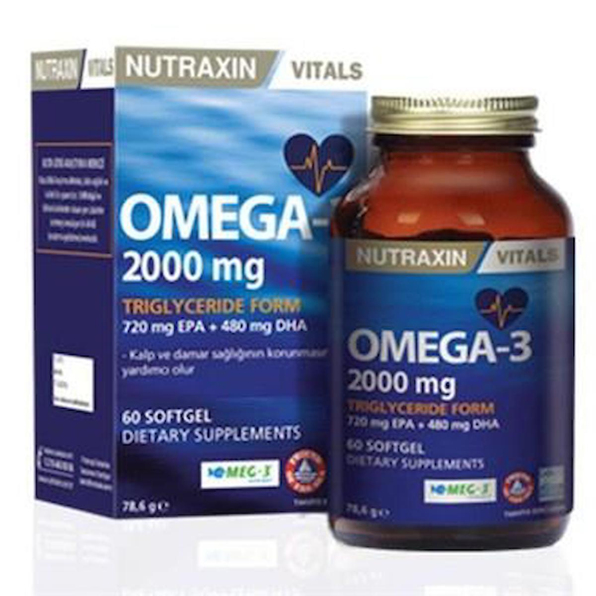 Nutraxin Omega 3 Balık Yağı 2000 mg 60 SoftGel