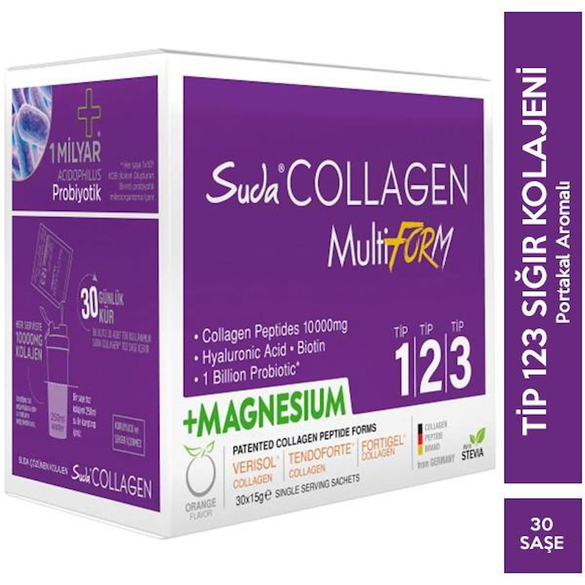 Suda Collagen Multiform Portakallı Magnesium 30 Saşe 15 gr