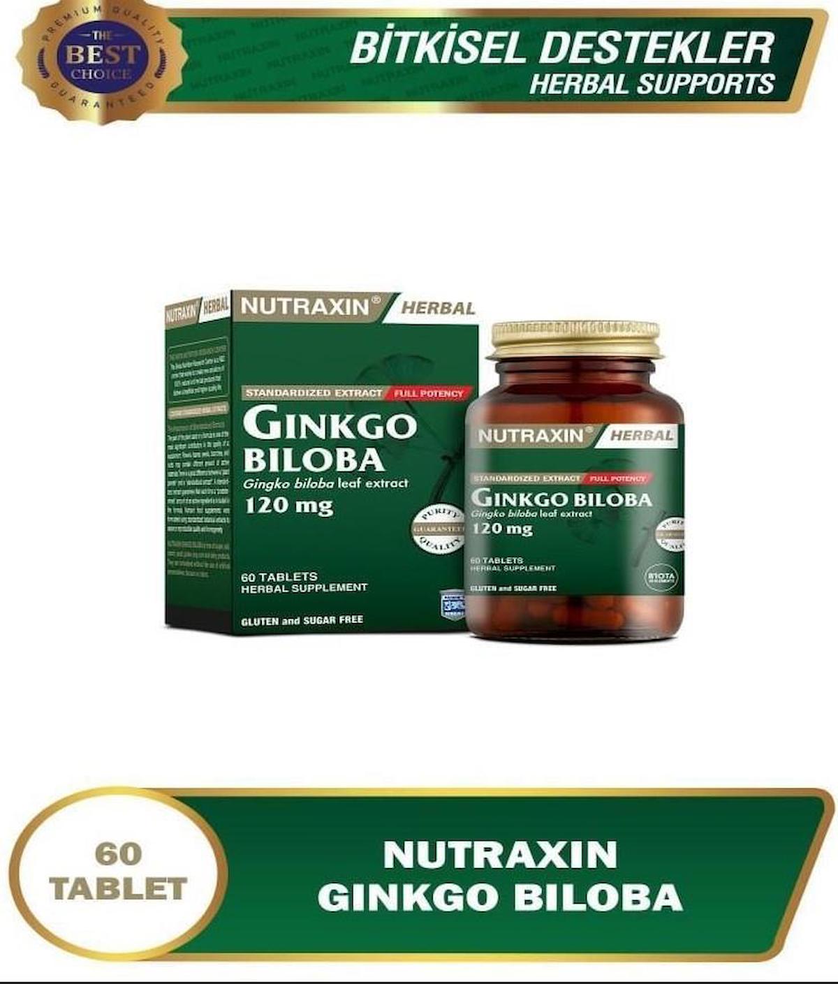 Nutraxin Ginkgo Biloba 120 Mg 60 Tablet