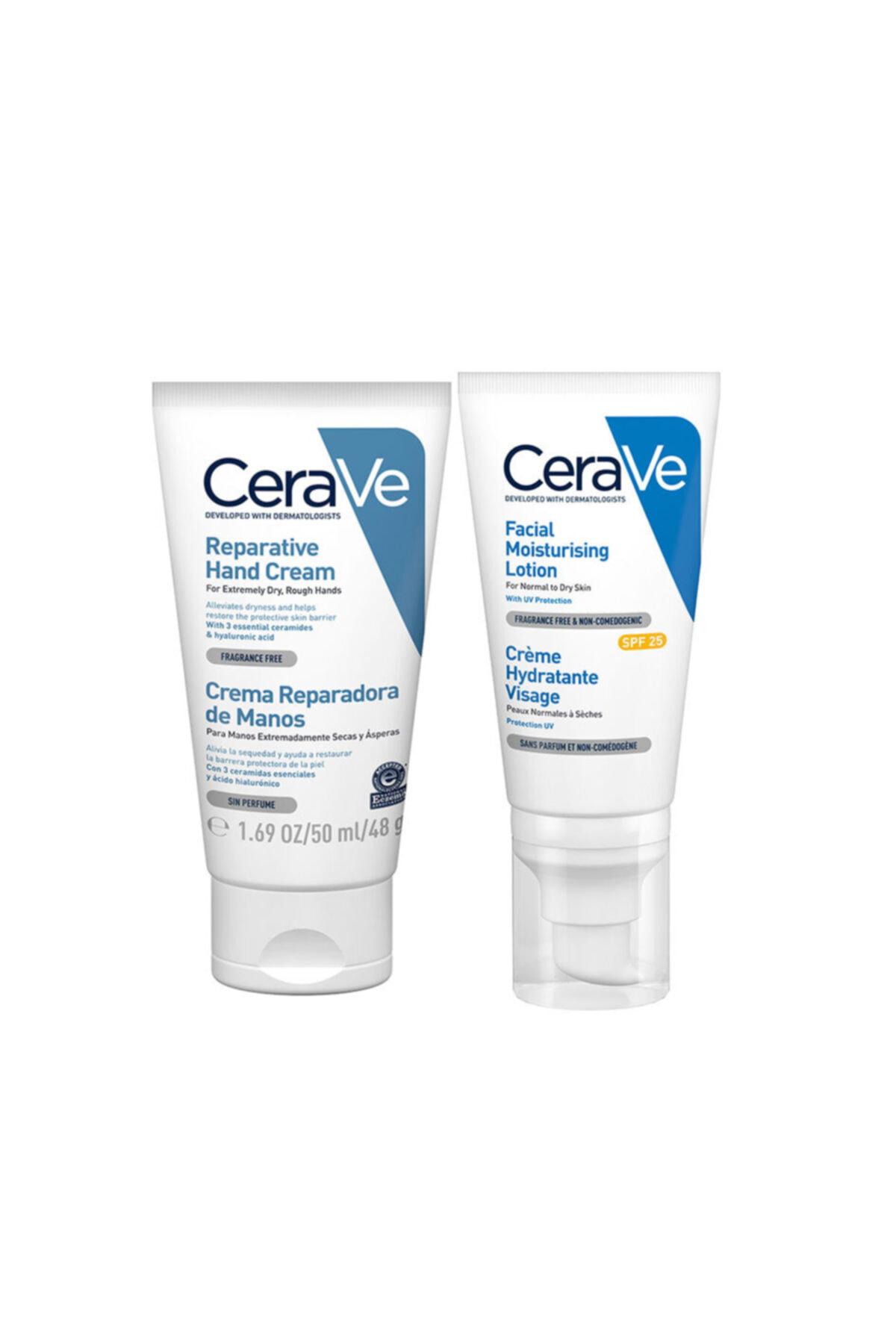 CeraVe Bakım Seti  Onarıcı El Kremi 50 ml | CeraVe Yüz Kremi SPF 25 52 ml