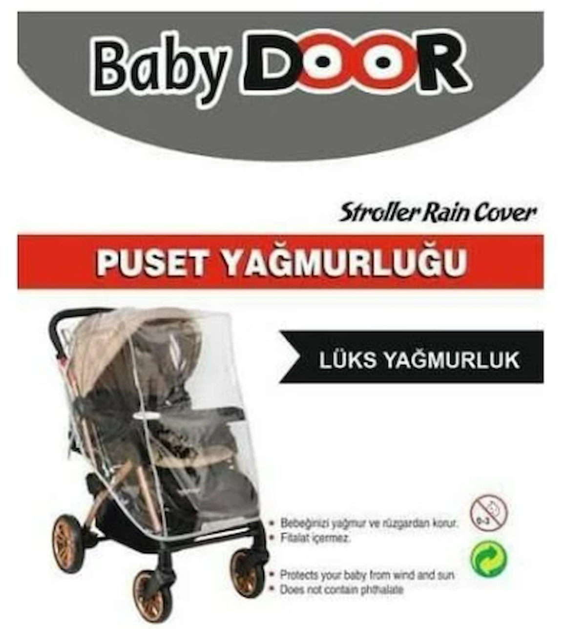 BabyDoor Lüks Bebek Arabası Yağmurluğu Puset Yağmurluğu Lüx Yağmurluk