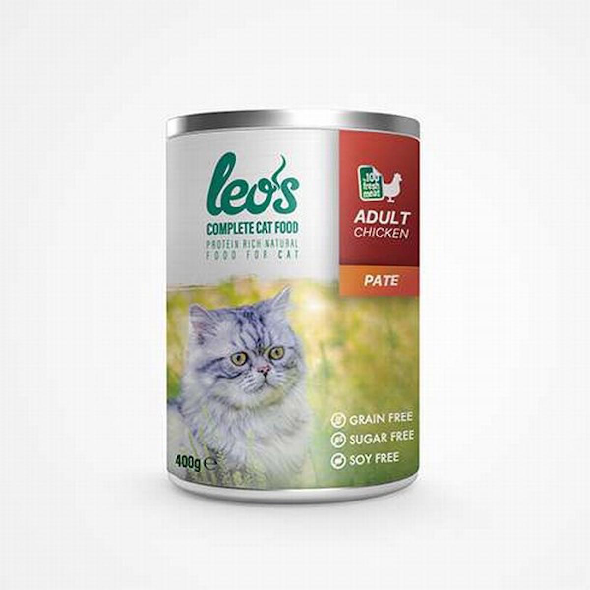 Leos Tavuk Etli Ezme Kedi Konservesi 24x400 Gr 