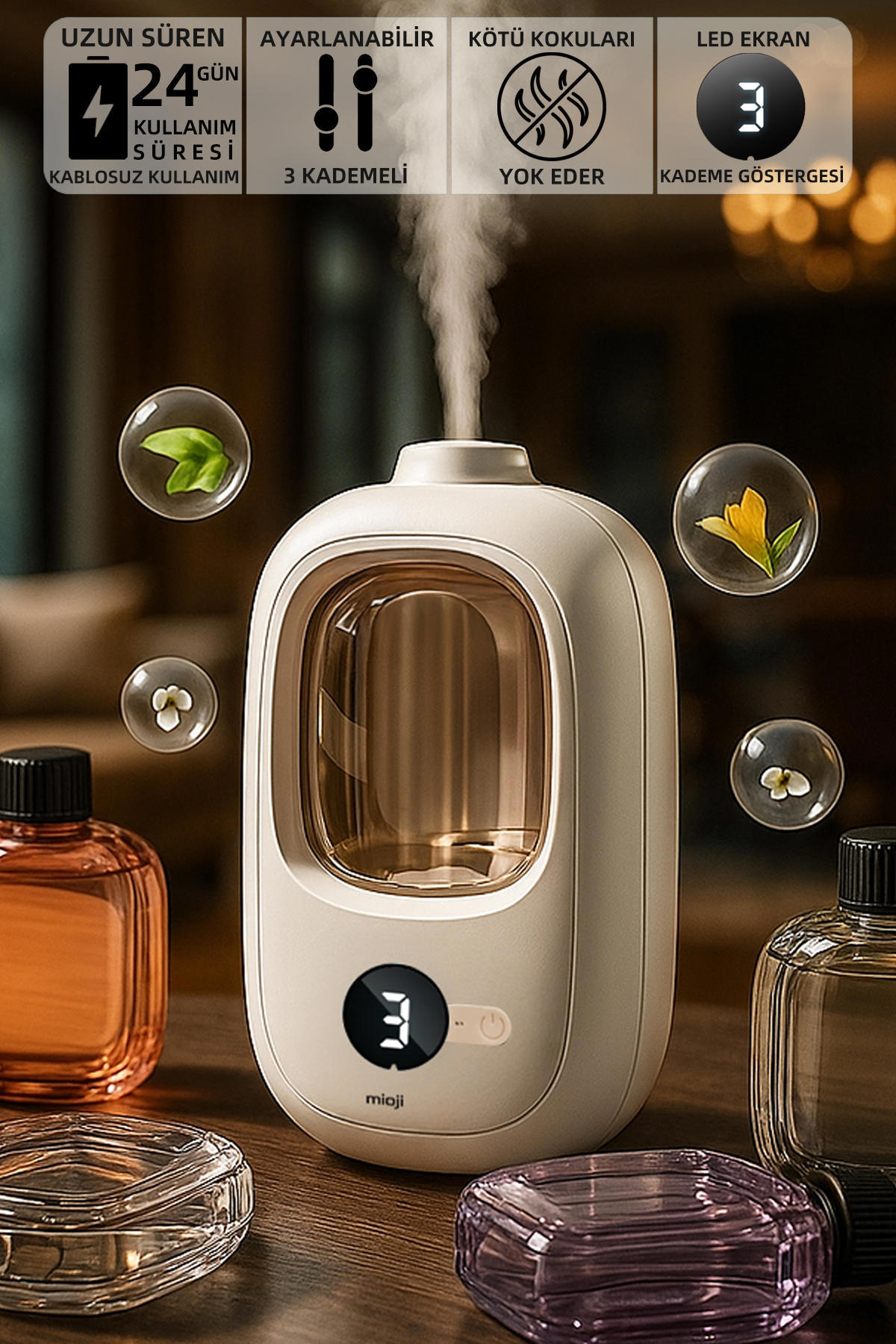 Mioji Smell 2x Yeni Nesil Şarjlı Otomatik Oda Kokusu Makinesi +GardenyaKokusu