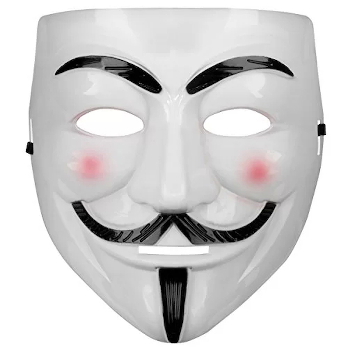 Beyaz Renk Pembe Yanaklı İthal V For Vendetta Maskesi