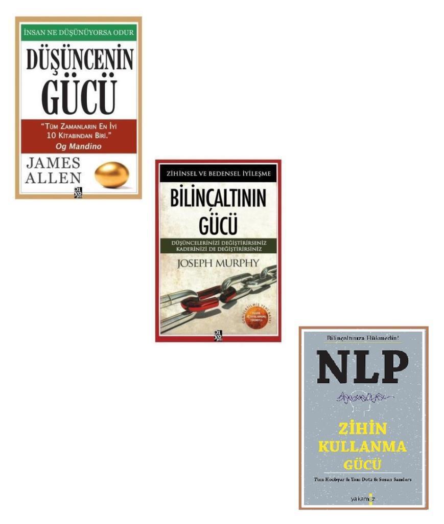 Düşüncenin Gücü+Bilinçaltının Gücü+NLP Zihin Kullanma Gücü 3 Kitap