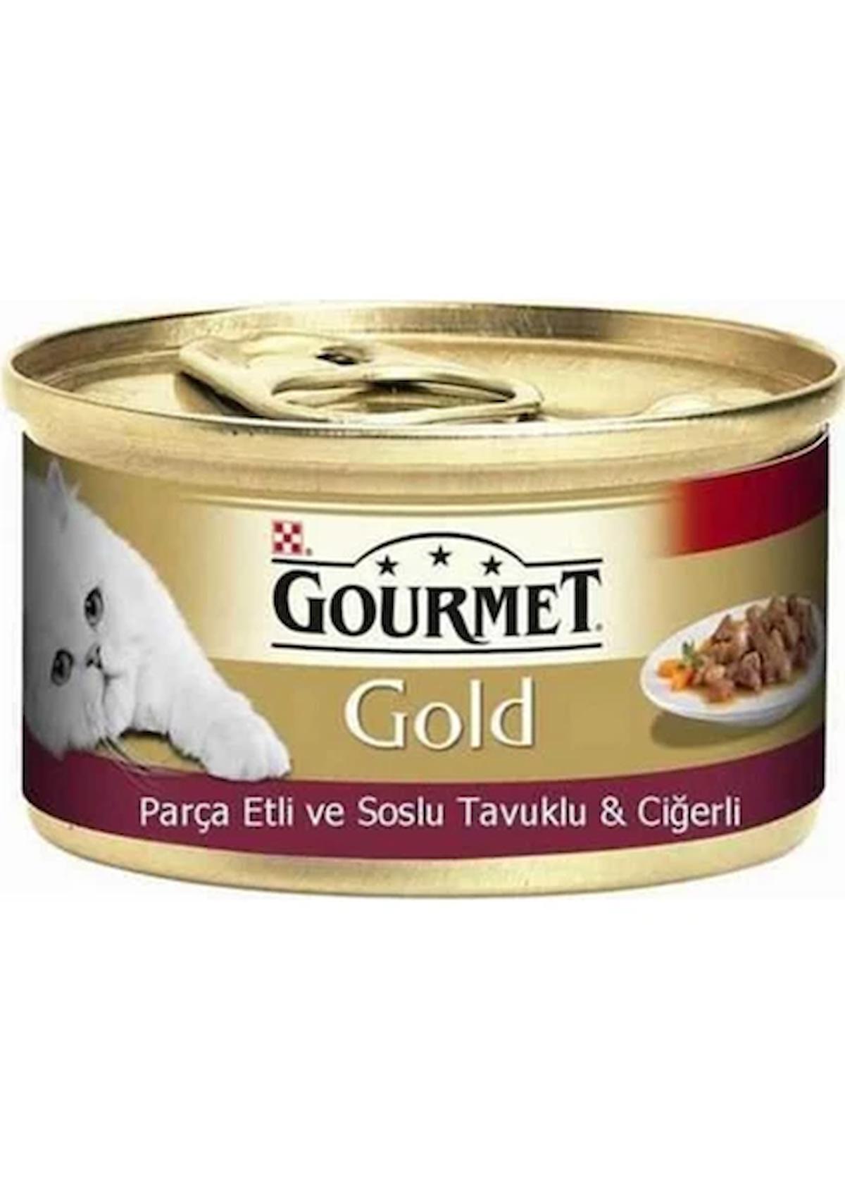 Gourmet Gold Parça Etli Gold Tavuklu Ciğerli Kedi Konservesi 85 Gr (6 ADET)