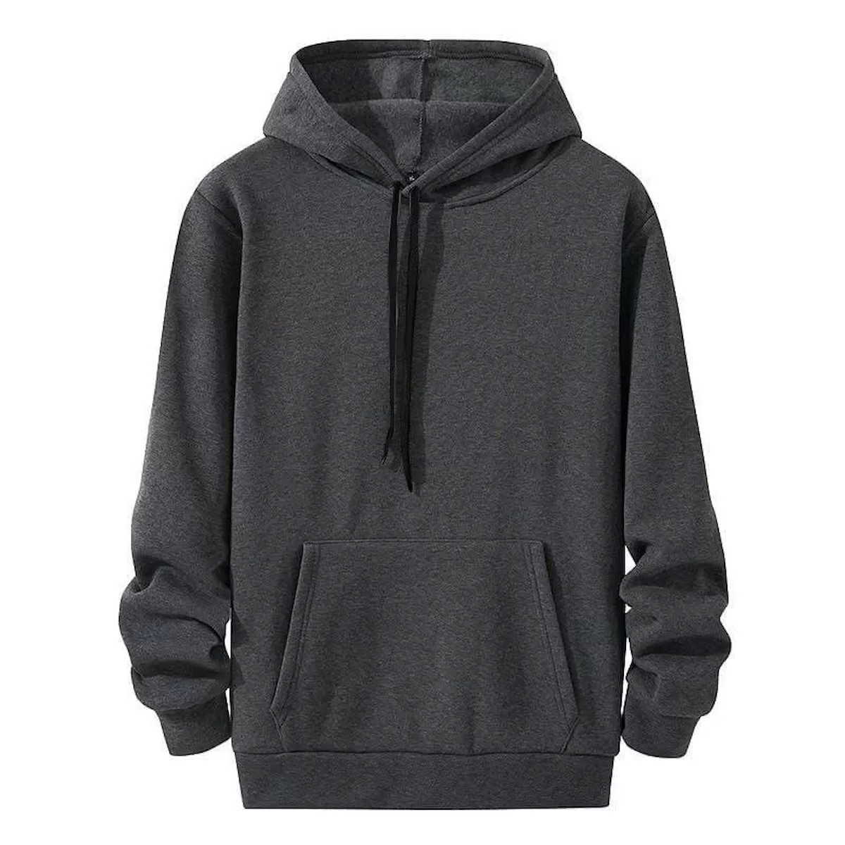 Erkek Uzun Kol Kapşonlu Basic Sweatshirt hoodie - Füme