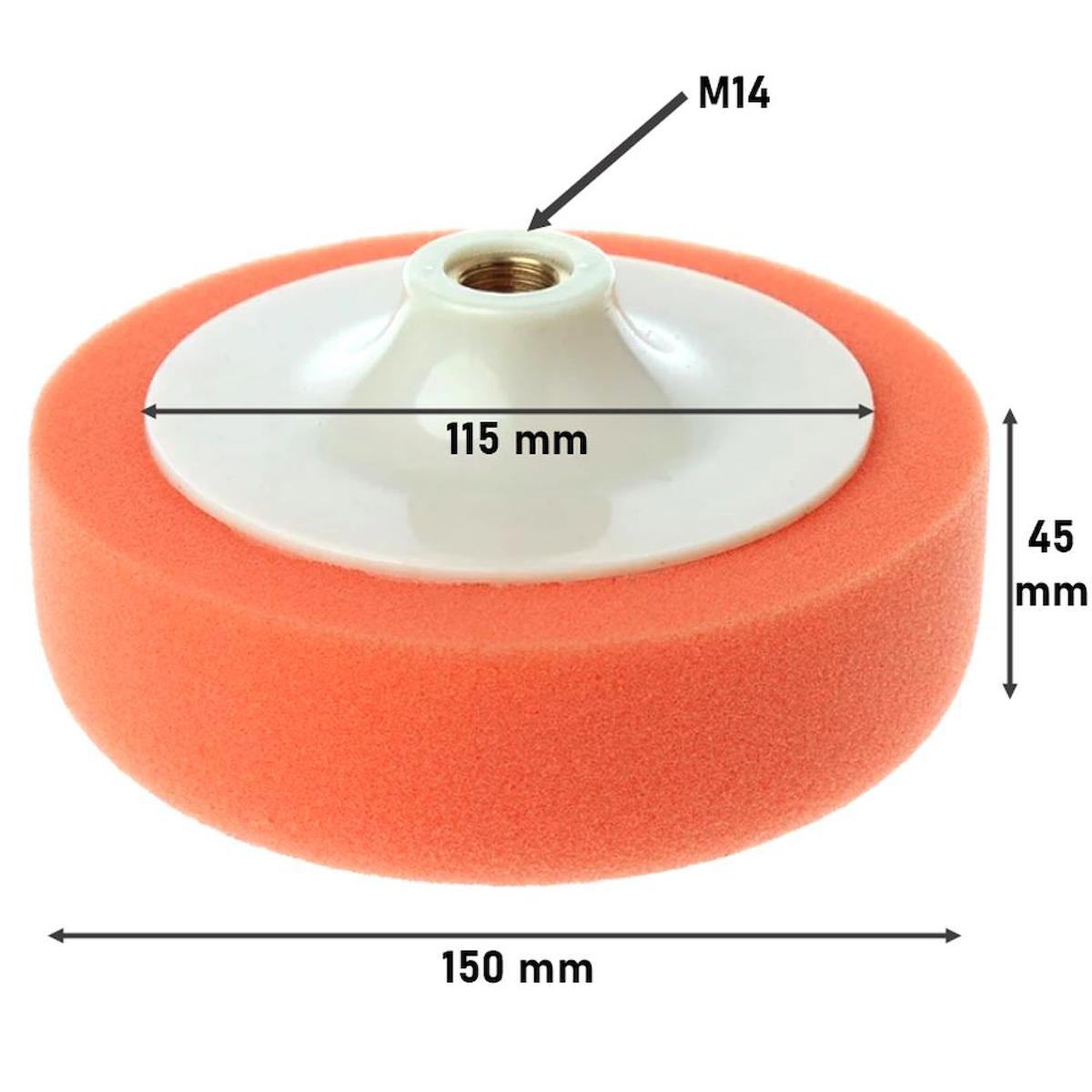 Bondit Turuncu Oto Pasta Cila Parlatma Polisaj Süngeri 150mm 6 Lı Paket