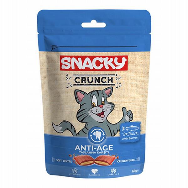 Snacky Crunch Yaşlanma Karşılı Somonlu Kedi Ödülü 10x60 Gr 