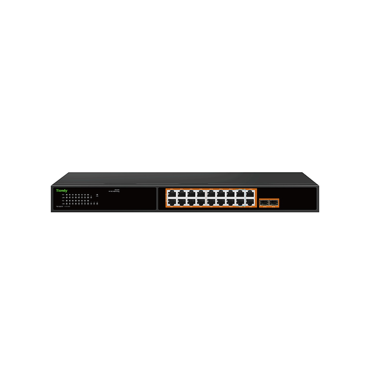 Tiandy PS-1016G-2G2SFP Tiandy PS-1016G-2G2SFP 16 Port Yönetilmeyen Gigabit AI POE Switch