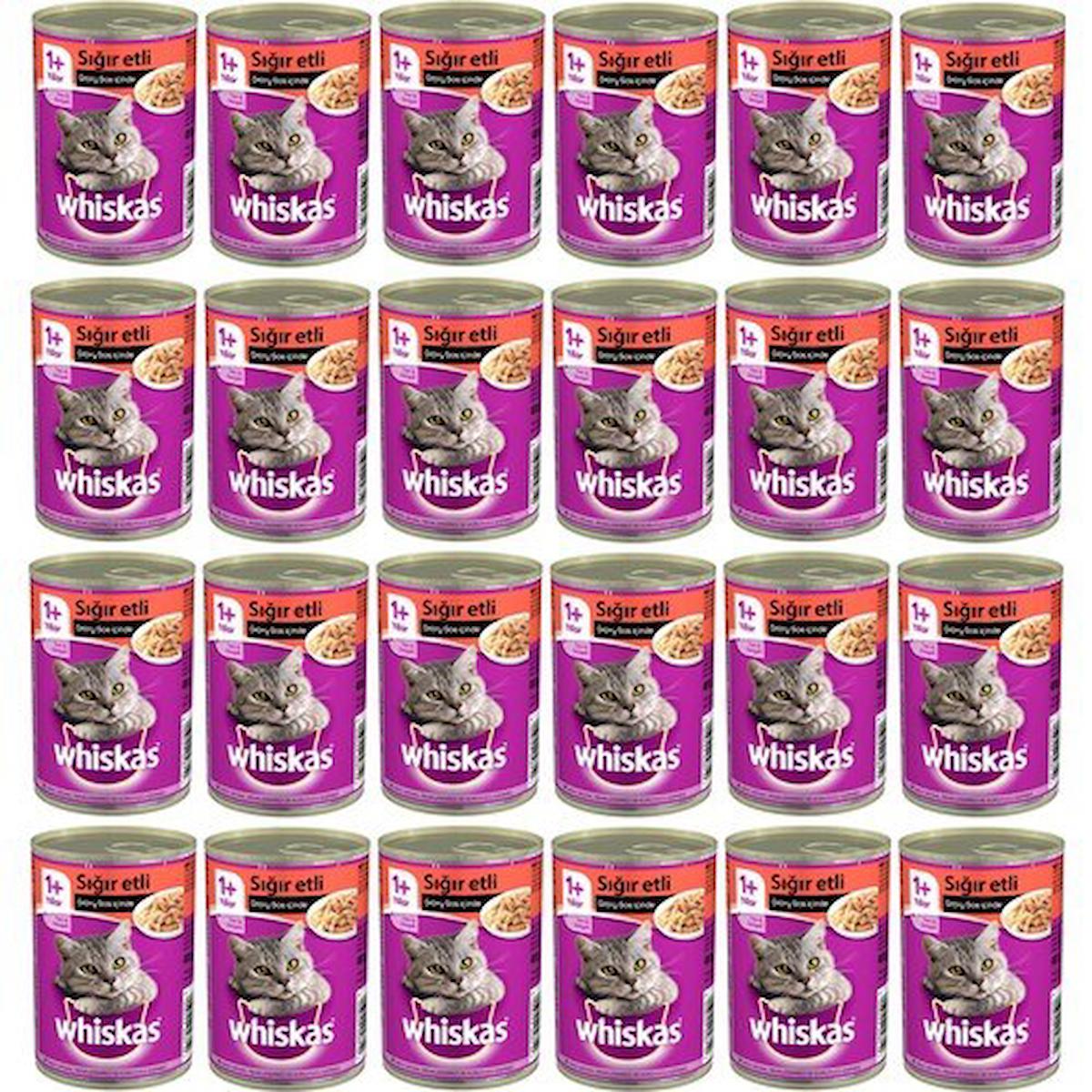 Whiskas Sığır Etli Yetişkin Kedi Konserve Yaş Maması 24X400 gr (Yeni)