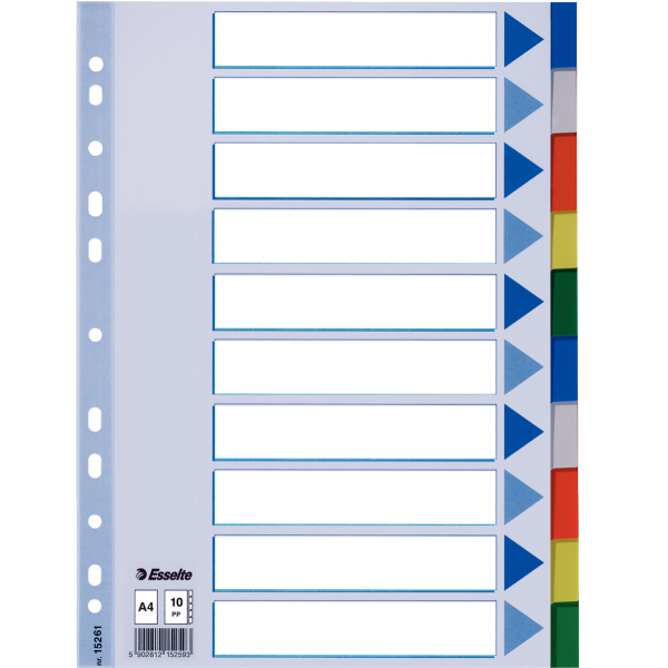 Esselte PP Renkli A4 Seperatör 152-61