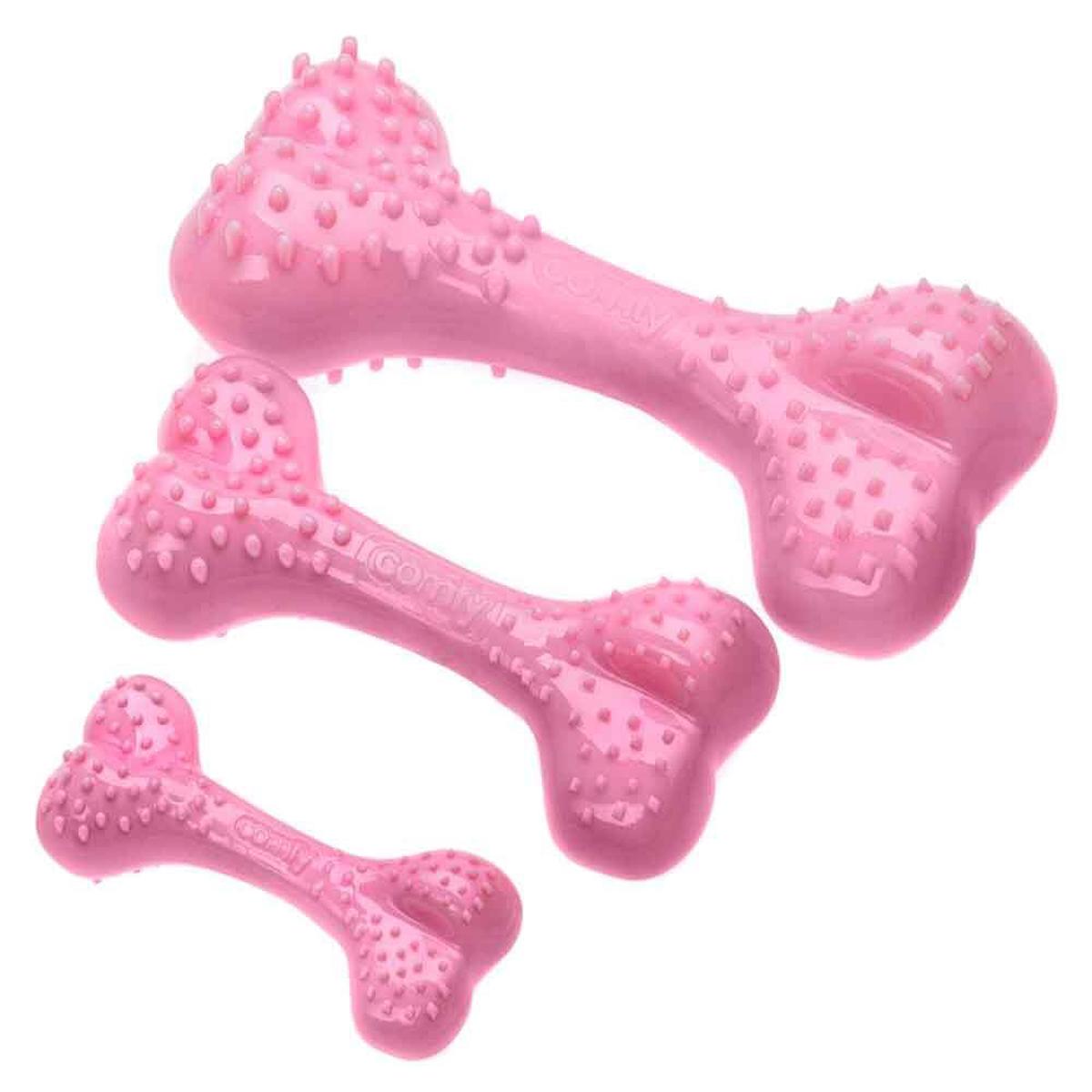 AQUAEL Comfy Toy Köpek Oyuncağı DENTAL BONE 8 Cm Pembe Çilek Aromalı