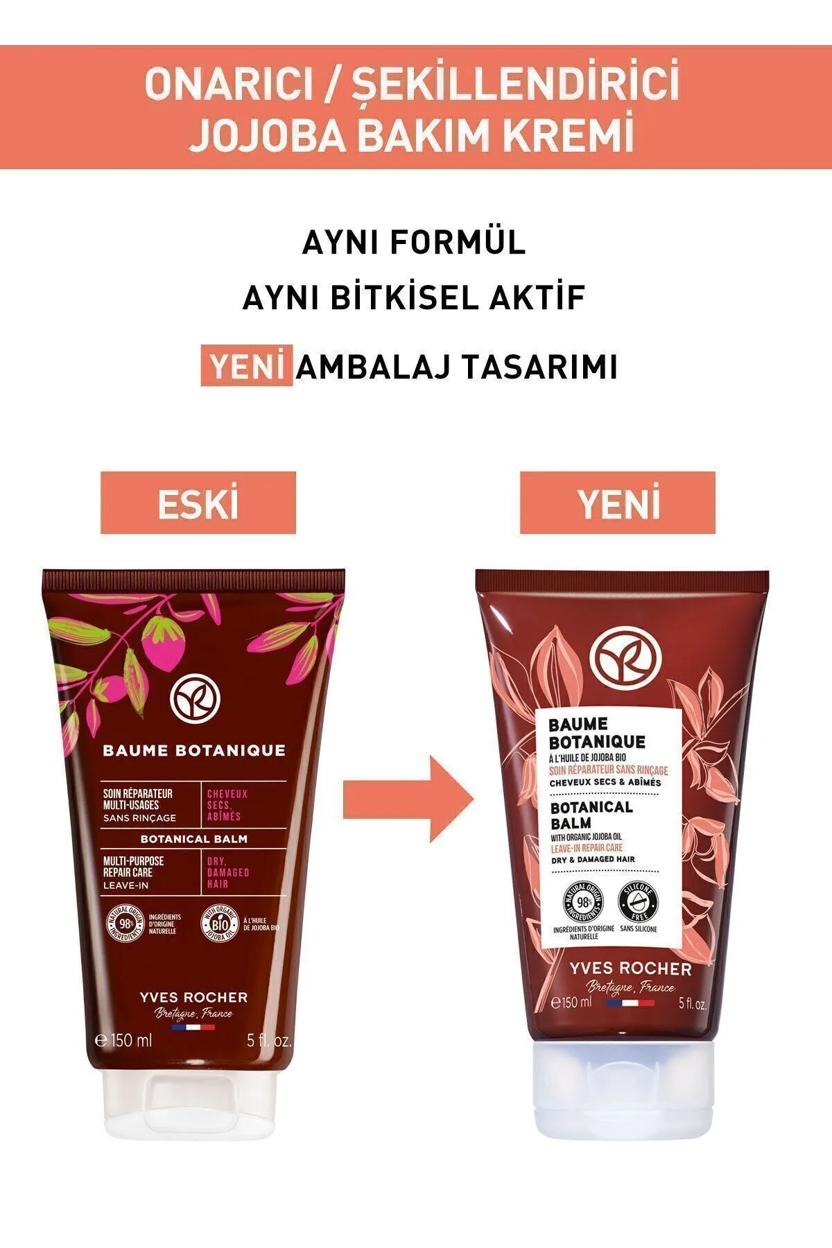 Onarıcı/Şekillendirici Jojoba Prebiyotik Bakım Kremi - Vegan-150 ml Şampuan Masaj Fırçası Hediyeli