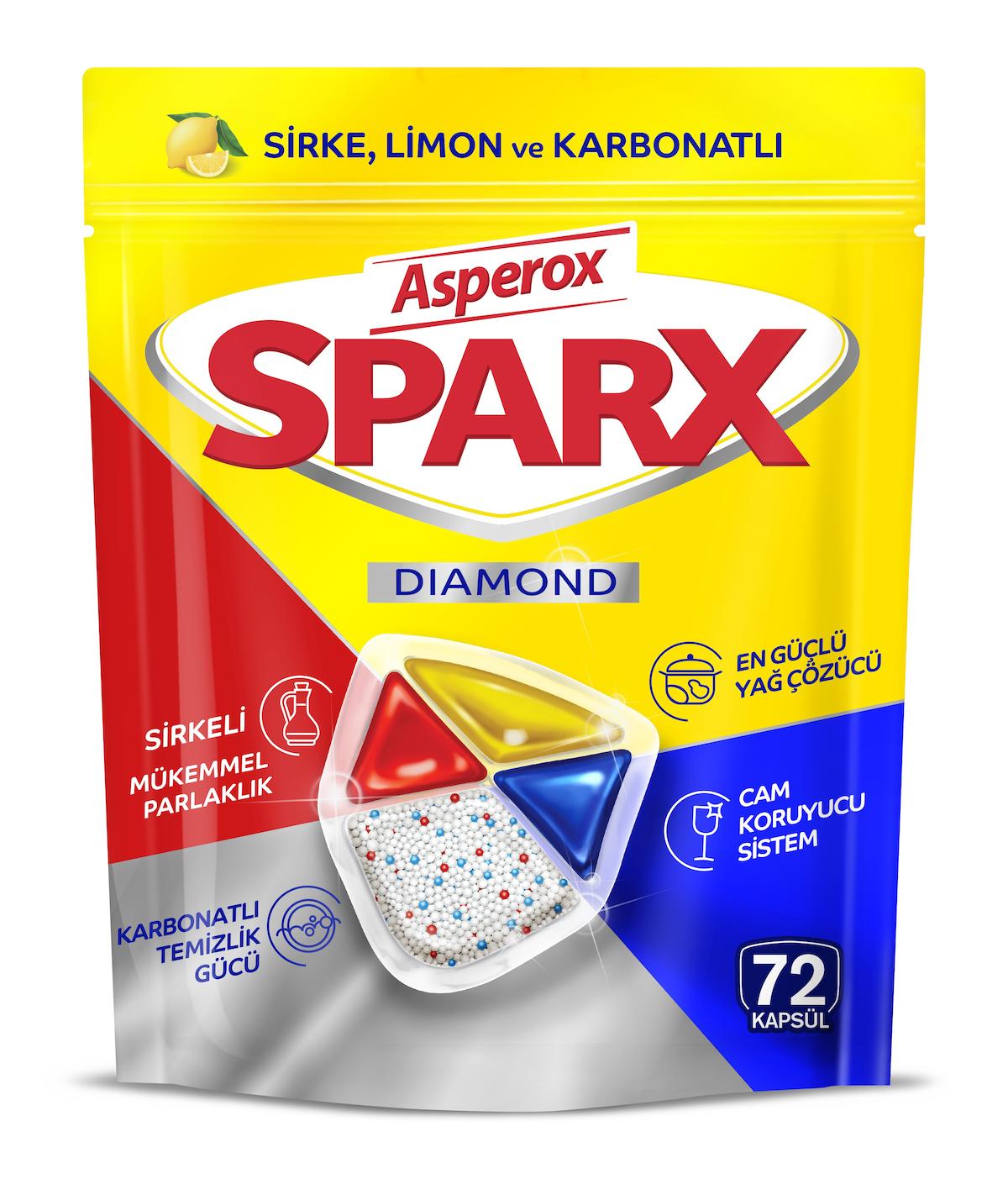 Asperox Sparx Diamond Bulaşık Makinesi Tableti 72'li