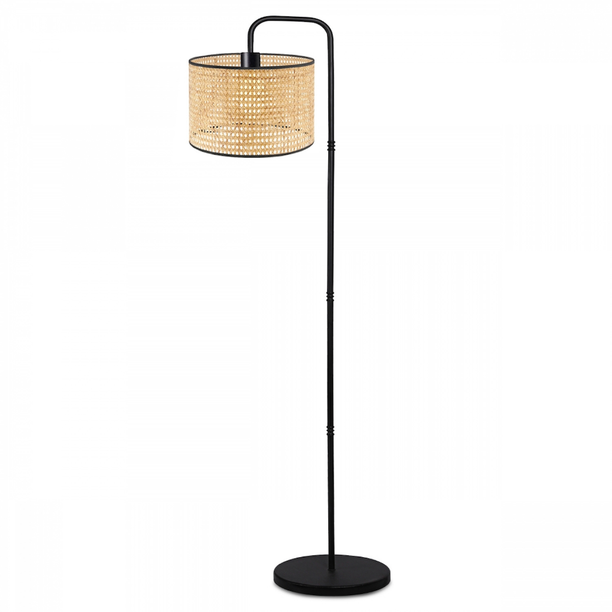 Suitable Metal Gövdeli Rattan Hasır Başlık Çok Amaçlı Lambader Salon Köşe Lambası