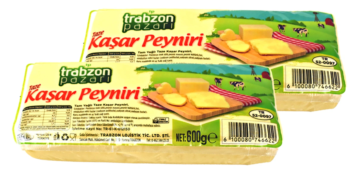 Trabzon Yöresel Taze Kaşar Peynir 2x600 Gr