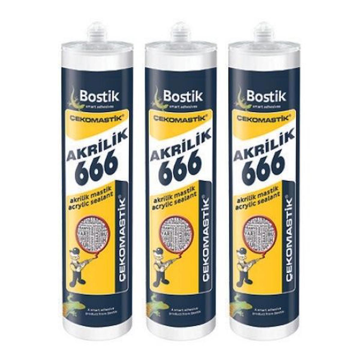 BOSTİK ÇEKOMASTİK 666 BEYAZ 450 GR – 3 ADET