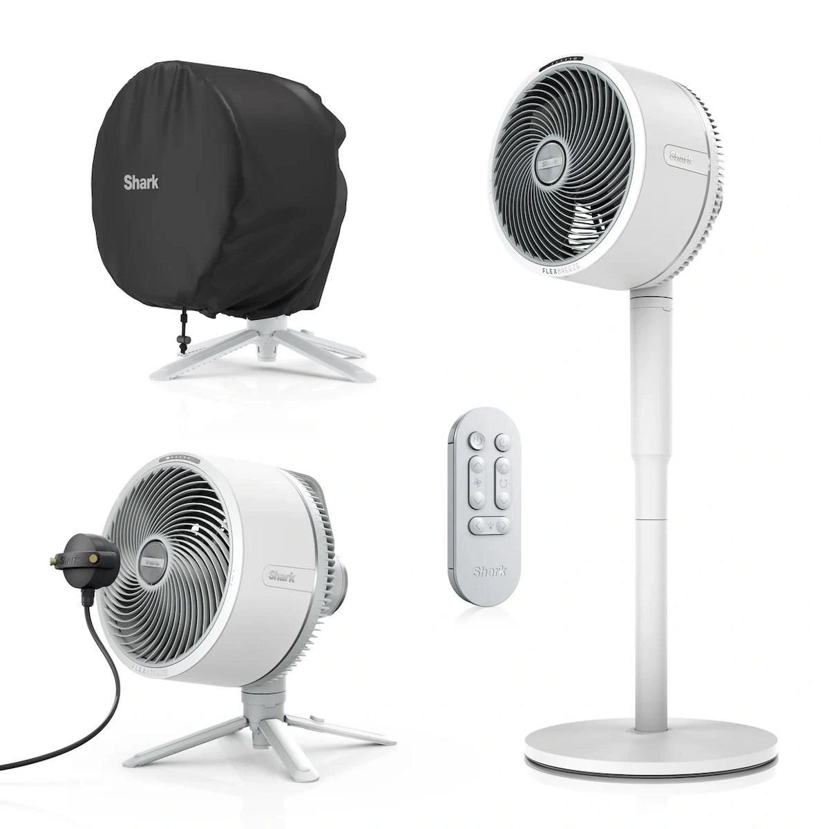 Ventilador nebulizador portátil de pie Shark FA220EU, autonomía 24 horas batería, híbrido, 12 combinaciones, 5 velocidades, oscilante 180º, inclinación 55º, mando a distancia, blanco - imagen 6