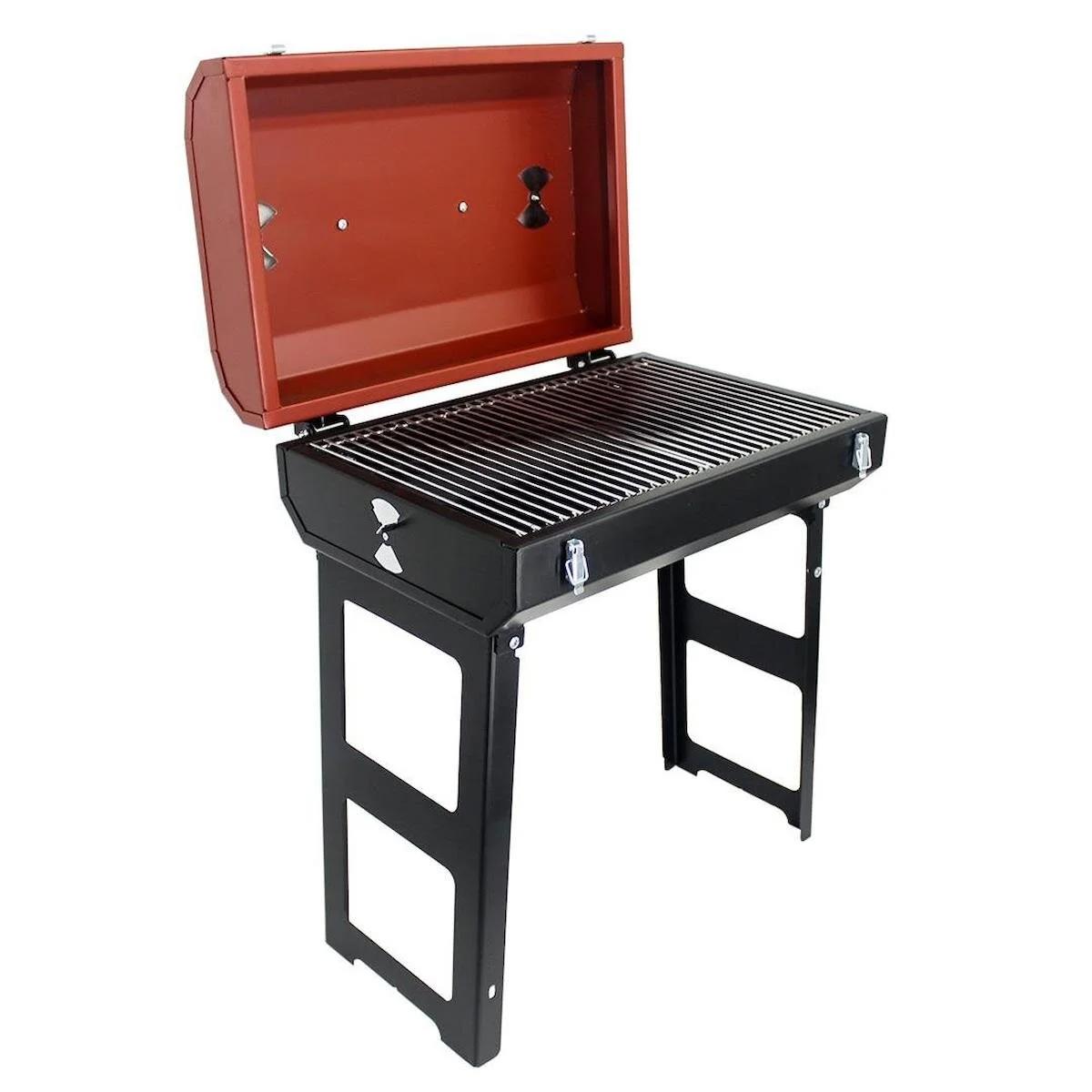 Grillmate Cookout Katlanır Ayak Kilitli Barbekü Mangal-Kırmızı