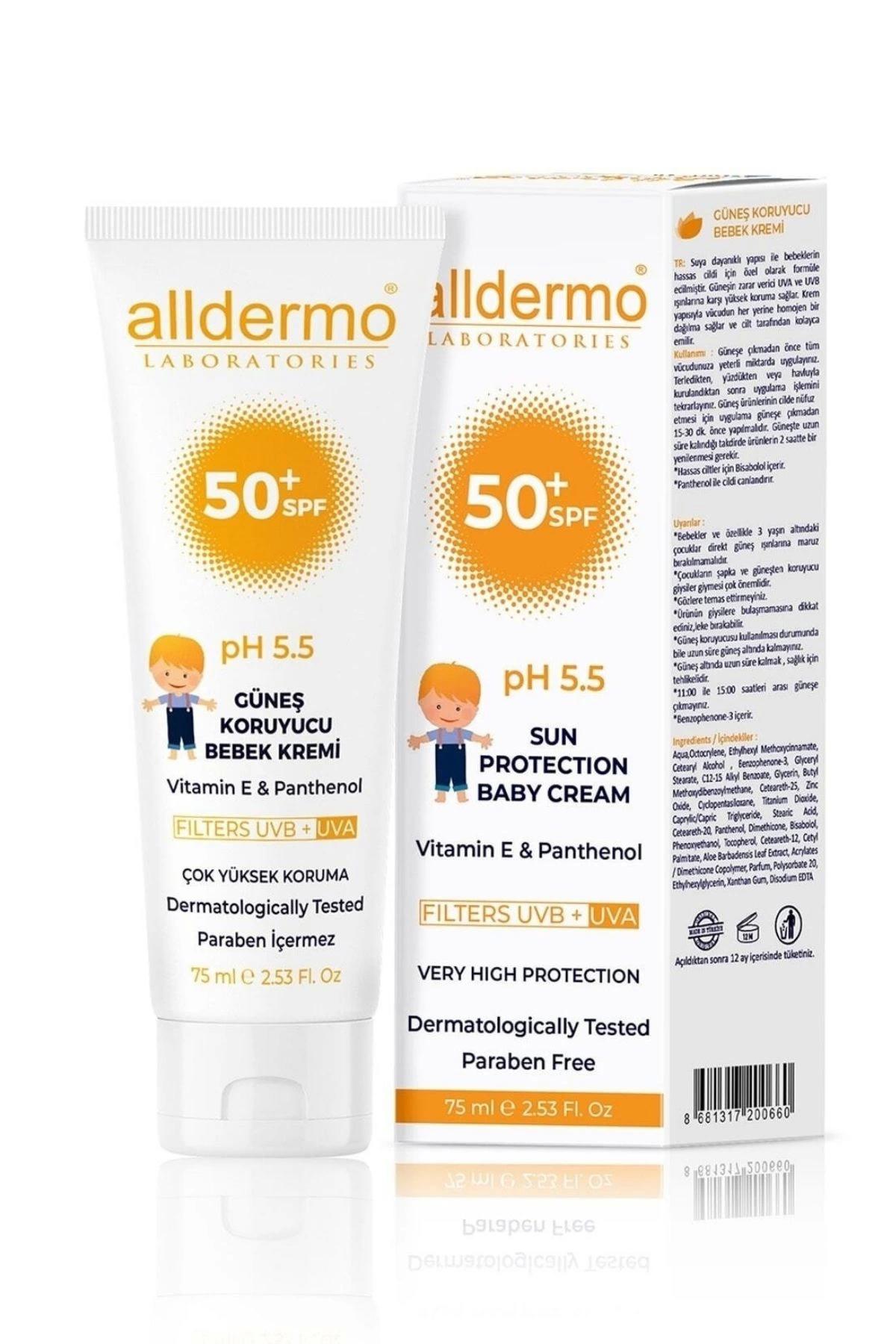 Alldermo 50+SPF Güneş Koruyucu Bebek Kremi 75 ml