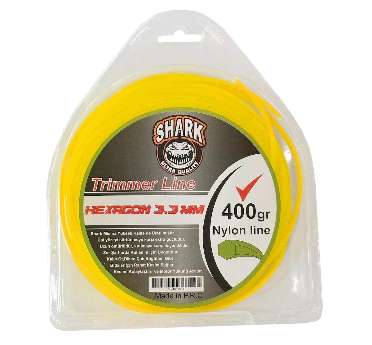 Shark Motorlu Tırpan Misinası 6 Köşe 3.30mm Sarı 400gr