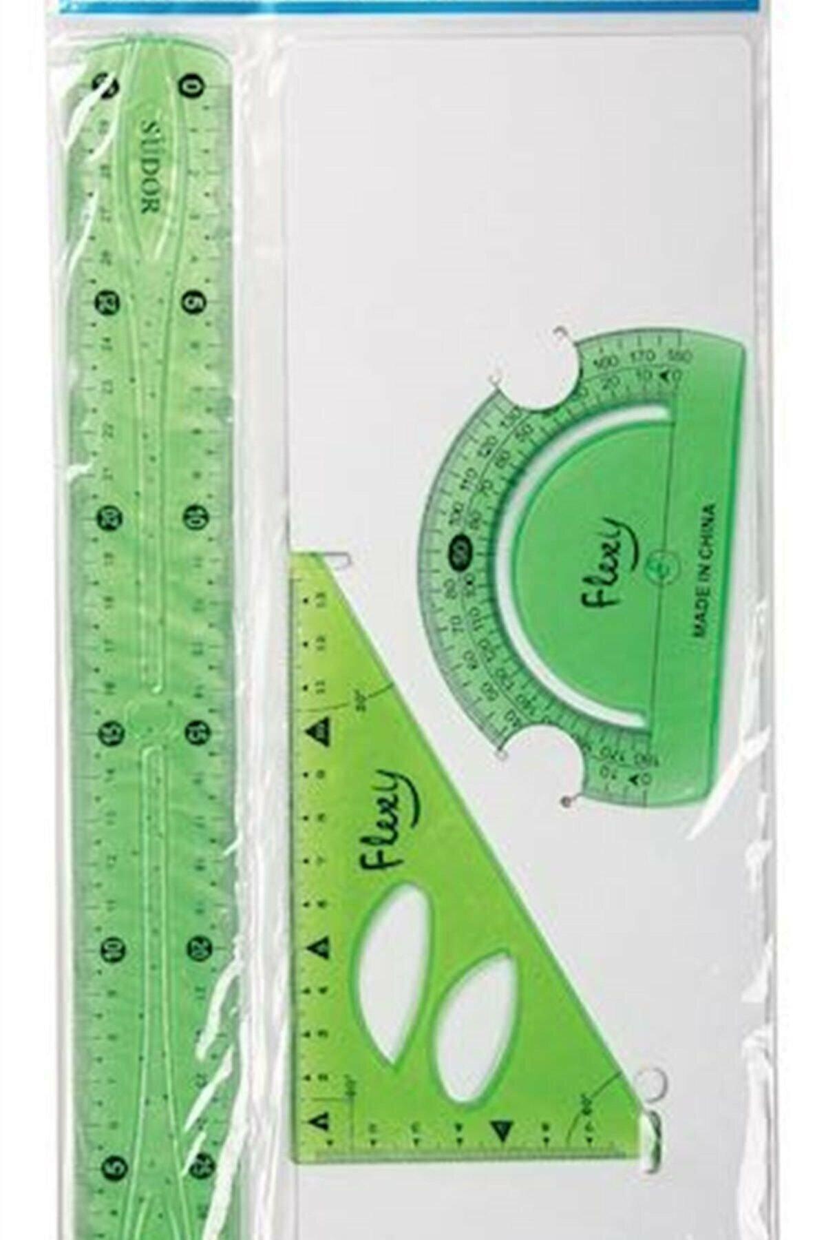 südor  flexible ruler set  flexi cetvel set yeşil pembe sarı mavi