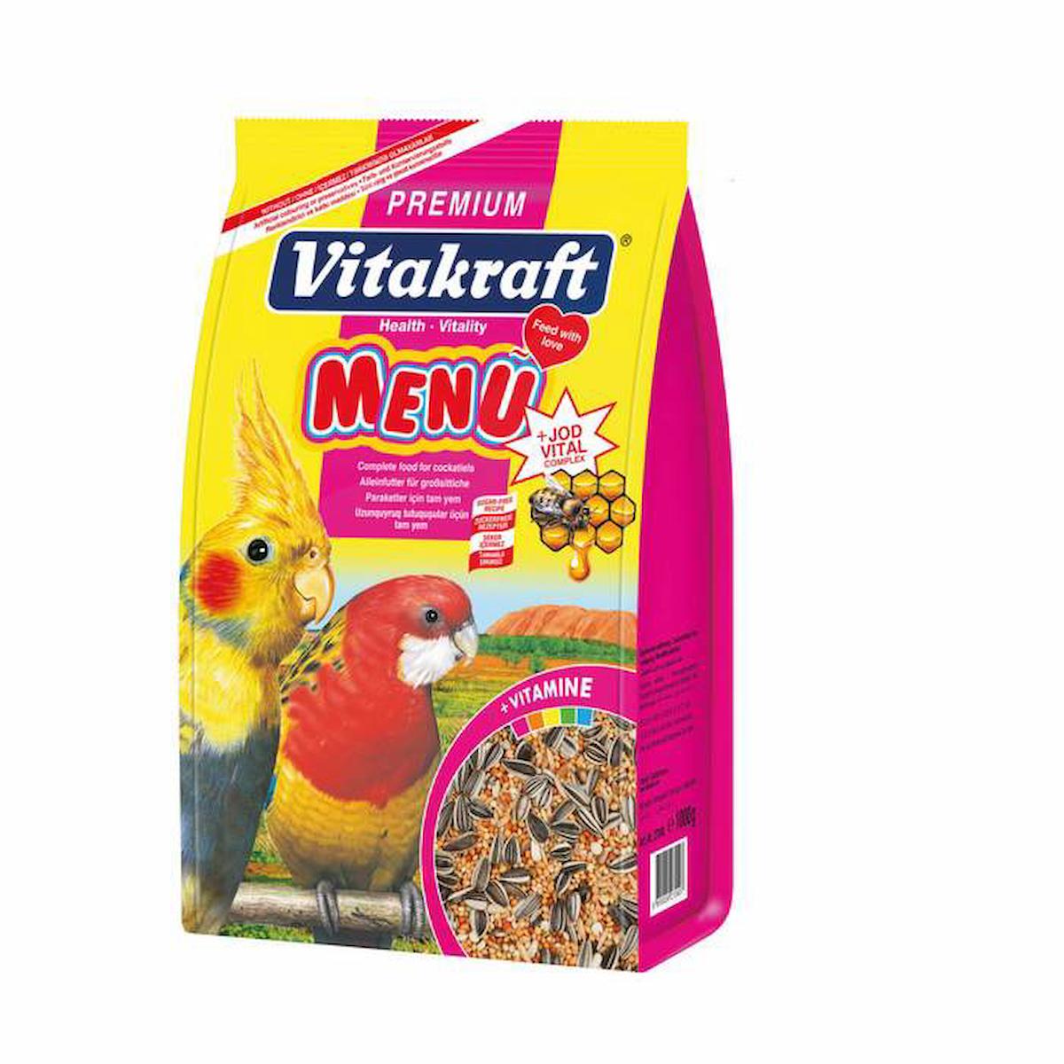 Vitakraft Menü Paraket Sultan Cennet Papaganı Yemi 1 Kg x 3 Adet