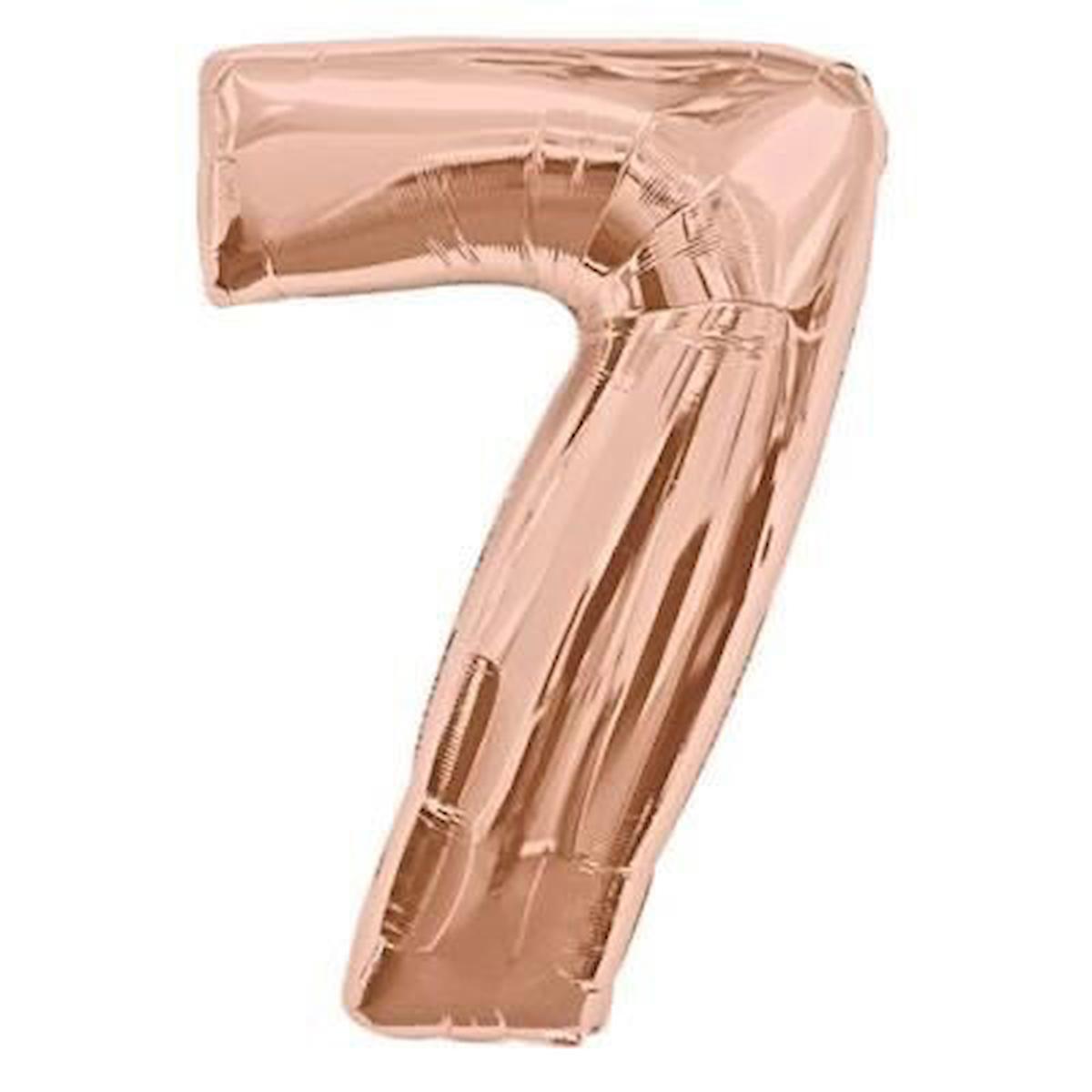 7 Rakam Folyo Balon Rose Gold 100 cm (1 metre)