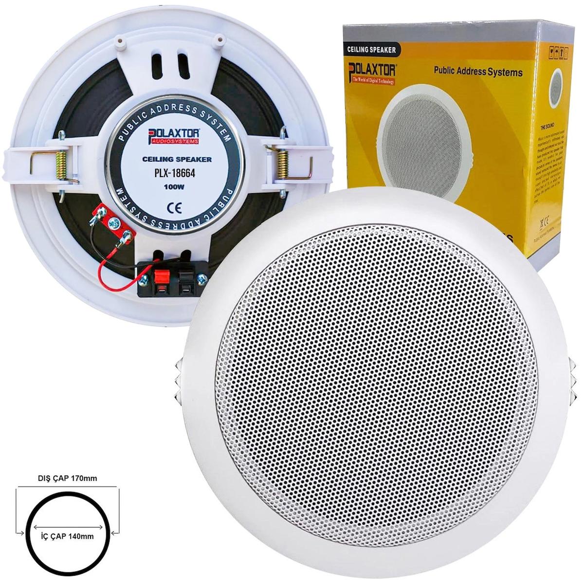 POLAXTOR Alçıpan Tavan Hoparlör 13cm 100w