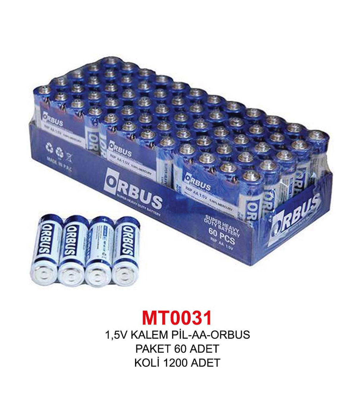 1,5V KALEM PİL - AA SIZE - ORBUS